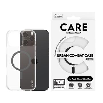 Coque iPhone 16 Pro Max PanzerGlass Care Transparent Urban Combat - Compatible MagSafe - Noir