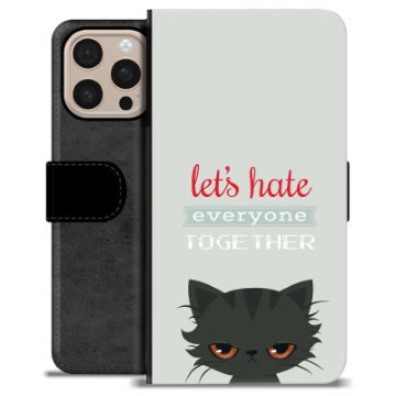 Étui Portefeuille Premium iPhone 16 Pro Max - Chat en Colère