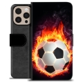 Étui Portefeuille Premium iPhone 16 Pro Max - Ballon Enflammé
