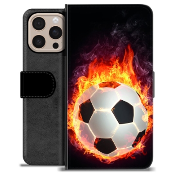 Étui Portefeuille Premium iPhone 16 Pro Max - Ballon Enflammé