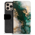 Étui Portefeuille Premium iPhone 16 Pro Max - Marbre Jade