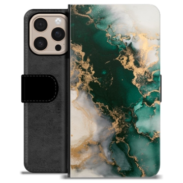 Étui Portefeuille Premium iPhone 16 Pro Max - Marbre Jade