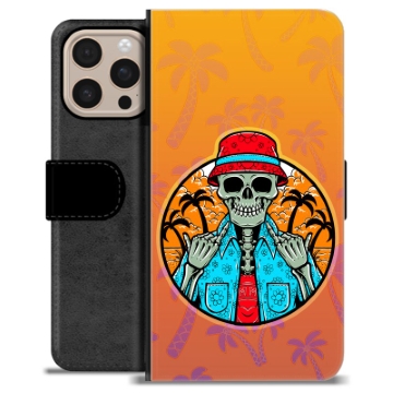 Étui Portefeuille Premium iPhone 16 Pro Max - Été Squelette