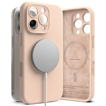 Coque MagSafe iPhone 16 Pro Max en Silicone Liquide Ringke - Sable Rose