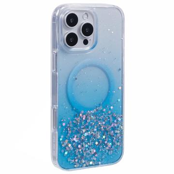 Coque MagSafe iPhone 16 Pro Max Sparkle Glow - Bleue