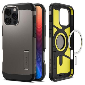Coque iPhone 16 Pro Max Spigen Tough Armor Mag - Métal Foncé