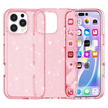 Coque Hybride iPhone 16 Pro Max - Série Stylish Glitter - Rose