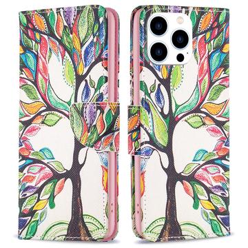 Étui Portefeuille iPhone 16 Pro Max - Série Wonder - Arbre Coloré