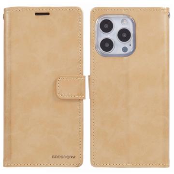 Étui Portefeuille iPhone 16 Pro Mercury Goospery Blue Moon - Doré