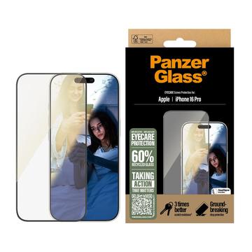 Protection d\'écran iPhone 16 Pro PanzerGlass EyeCare Ultra-Wide Fit EasyAligner - Bordure noire