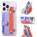 Coque plastique CY1 pour iPhone 16 Pro - Emplacement pour carte, bracelet, béquille