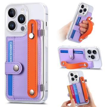 Coque plastique CY1 pour iPhone 16 Pro - Emplacement pour carte, bracelet, béquille
