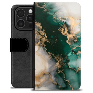 Étui Portefeuille Premium iPhone 16 Pro - Marbre Jade