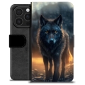 Étui Portefeuille Premium iPhone 16 Pro - Loup