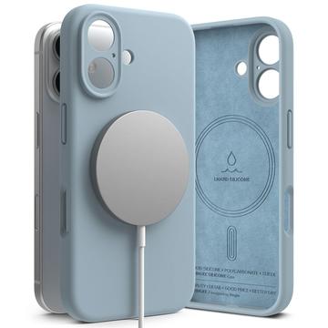 Coque MagSafe iPhone 16 en Silicone Liquide Ringke - Bleue