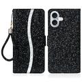 Étui portefeuille stylisé à paillettes pour iPhone 16