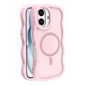 Coque hybride magnétique iPhone 16 bord d'onde - Rose