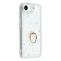 Coque Hybride iPhone 16e CrystalGlow avec support à anneau - Étoiles / Transparente