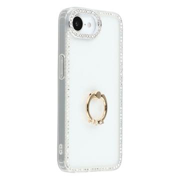 Coque Hybride iPhone 16e CrystalGlow avec support à anneau - Transparente