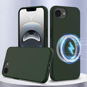 Coque iPhone 16e en Silicone Liquide - Compatible MagSafe - Vert Foncé