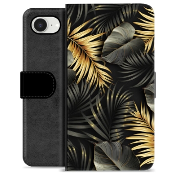 Étui Portefeuille Premium iPhone 16e - Feuilles Dorées