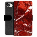 Étui Portefeuille Premium iPhone 16e - Marbre Rouge