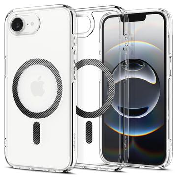 Coque iPhone 16e Spigen Ultra Hybrid Mag - Fibre de Carbone / Claire
