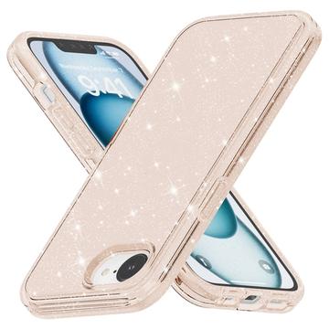 Coque Hybride iPhone 16e - Série Stylish Glitter - Doré