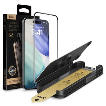 Protection d\'écran iPhone 17/16 Pro ESR UltraFit Armorite Pro en verre trempé - 9H, 0.3mm - Bord noir