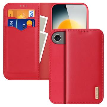 Etui Portefeuille iPhone 17 Air en Cuir Dux Ducis Hivo - Rouge