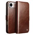 Etui Portefeuille iPhone 17 Air en Cuir Qialino Classic - Marron Foncé