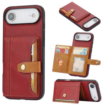 Étui iPhone 17 Air avec Portefeuille - Retro Style - Rouge