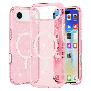 Coque Hybride iPhone 17 Air - Série Stylish Glitter - Compatible avec MagSafe - Rose