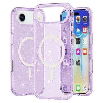 Coque Hybride iPhone 17 Air - Série Stylish Glitter - Compatible avec MagSafe - Violete