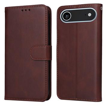 Étui portefeuille iPhone 17 Air avec support - Marron
