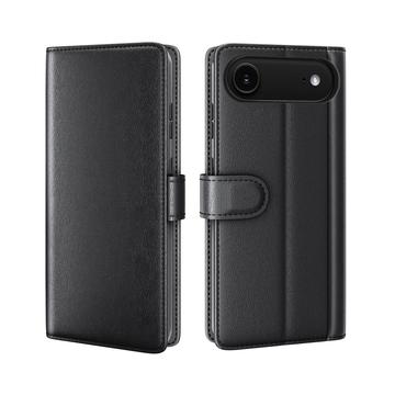Étui Portefeuille iPhone 17 Air en Cuir avec Béquille - Noir