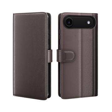 Étui Portefeuille iPhone 17 Air en Cuir avec Béquille - Marron