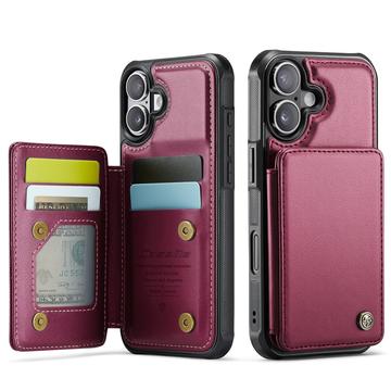Étui Caseme C22 iPhone 17 avec portefeuille de cartes protégé par RFID - Rouge