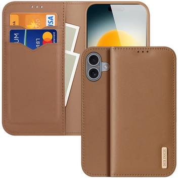 Etui Portefeuille iPhone 17 en Cuir Dux Ducis Hivo - Marron