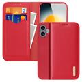 Etui Portefeuille iPhone 17 en Cuir Dux Ducis Hivo - Rouge