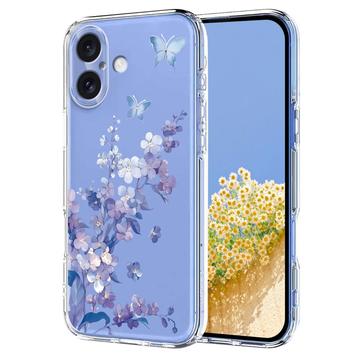 Coque iPhone 17 en TPU à motif floral - Violete