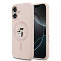 Coque iPhone 17 en silicone liquide MagSafe Karl Lagerfeld Karl and Choupette - Rose