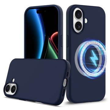 Coque iPhone 17 en Silicone Liquide - Compatible MagSafe - Bleu Foncé