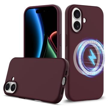 Coque iPhone 17 en Silicone Liquide - Compatible MagSafe - Vin Rouge