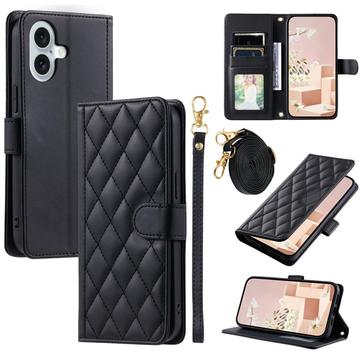 Étui iPhone 17 portefeuille matelassé luxueux - Noir