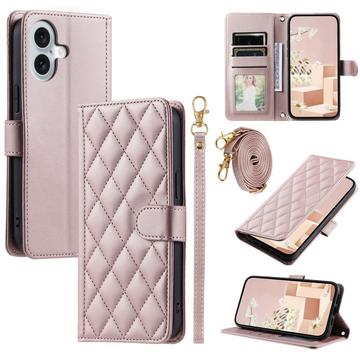 Étui iPhone 17 portefeuille matelassé luxueux - Rose Doré