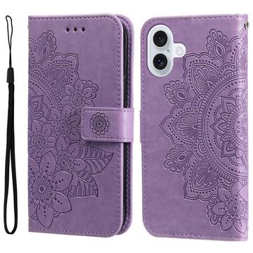 Étui Portefeuille iPhone 17 Mandala Série - Violet
