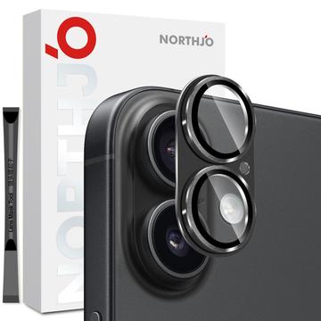 iPhone 17 Northjo Protection complète de l\'objectif de l\'appareil photo en métal mat et verre trempé