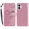 Etui hibou iPhone 17 avec strass - Rose Doré