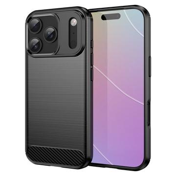 Coque iPhone 17 Pro en TPU Brossé - Fibre de Carbone